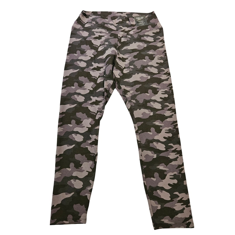 NWT Simply Vera Wang Womens XL High Rise Skinny Leggings Grey Black Camouflage